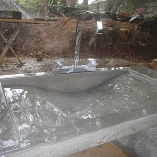 Gray Fountain concrete sink