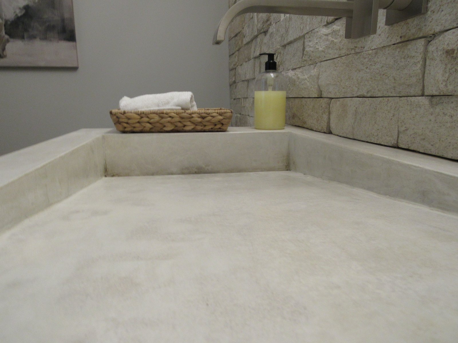 White Slope GFRC Concrete Sink used on a facade